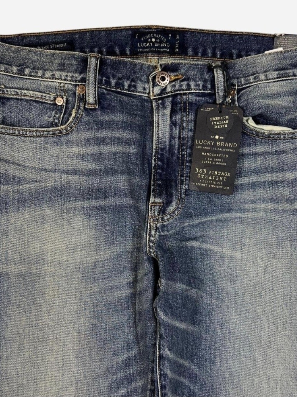NWT Lucky Brand Men's Medium Blue Slim Straight Jeans - Picture 4 of 7